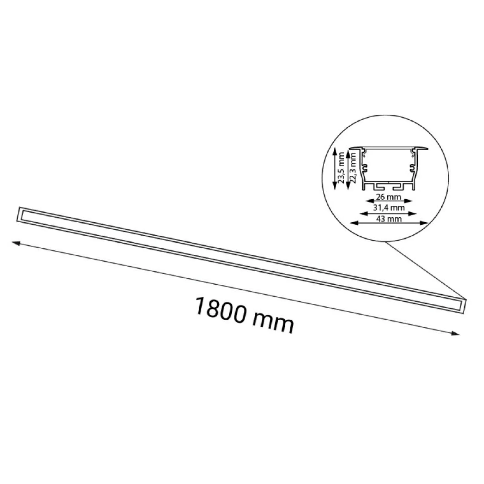 Sklep Kaja Techniczna lampa wpustowa LED 180cm 4000K ANT 1838 HIATE | Kaja* Oprawy Podtynkowe | Lampy Led