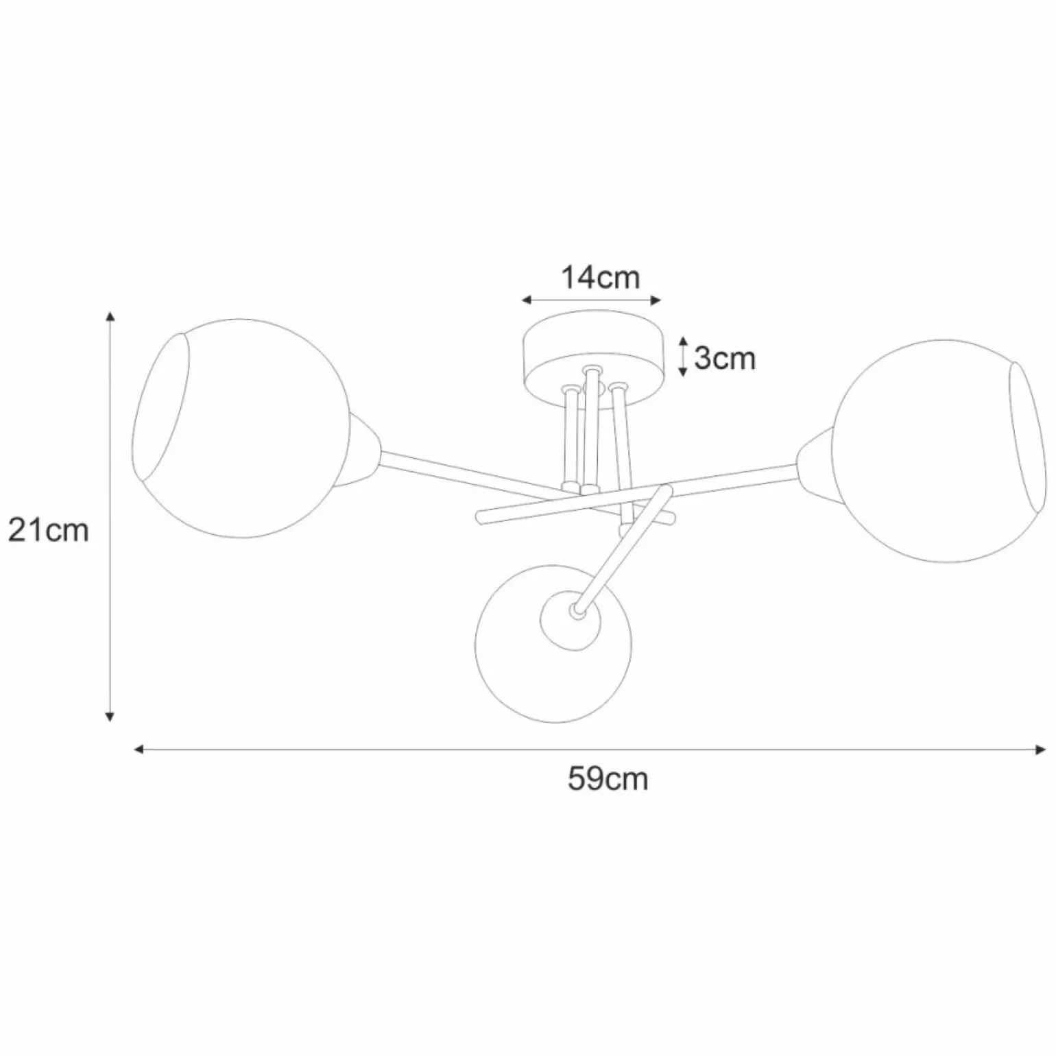 Store Trójramienna lampa sufitowa K-JSL-1302/3 FONS | Kaja Oświetlenie Żyrandole Nowoczesne