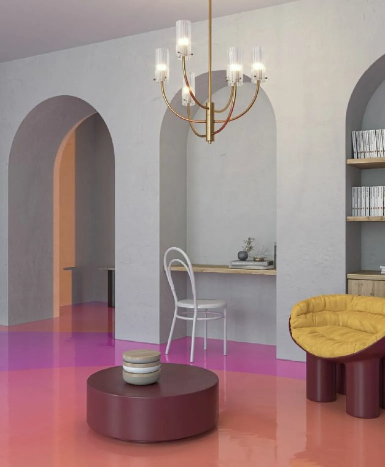 Cheap Trójramienna lampa wisząca ze smukłymi kloszami MOD223PL-03BS ARCO Żyrandole Nowoczesne