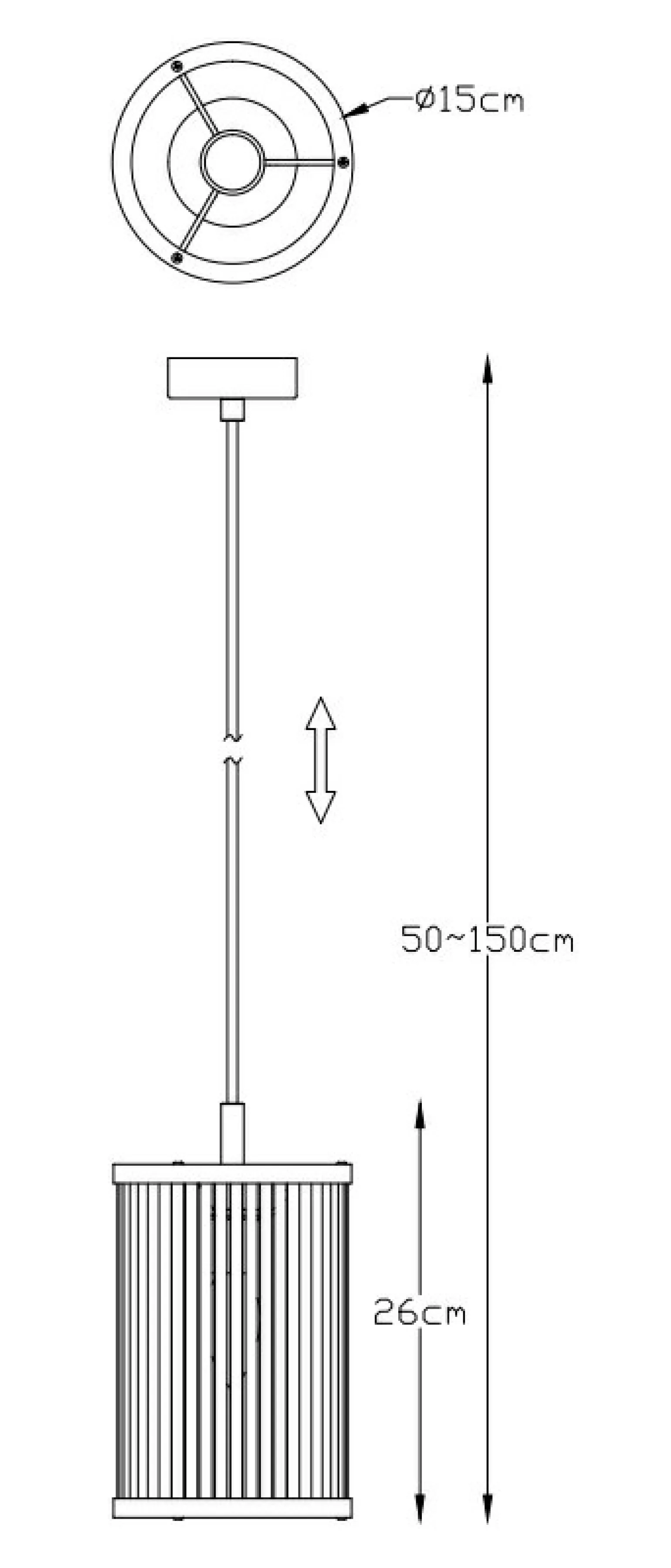 Best Sale Wąska, kryształowa lampa wisząca P0528-01F-V6AC SERGIO | Kaja Żyrandole Nowoczesne