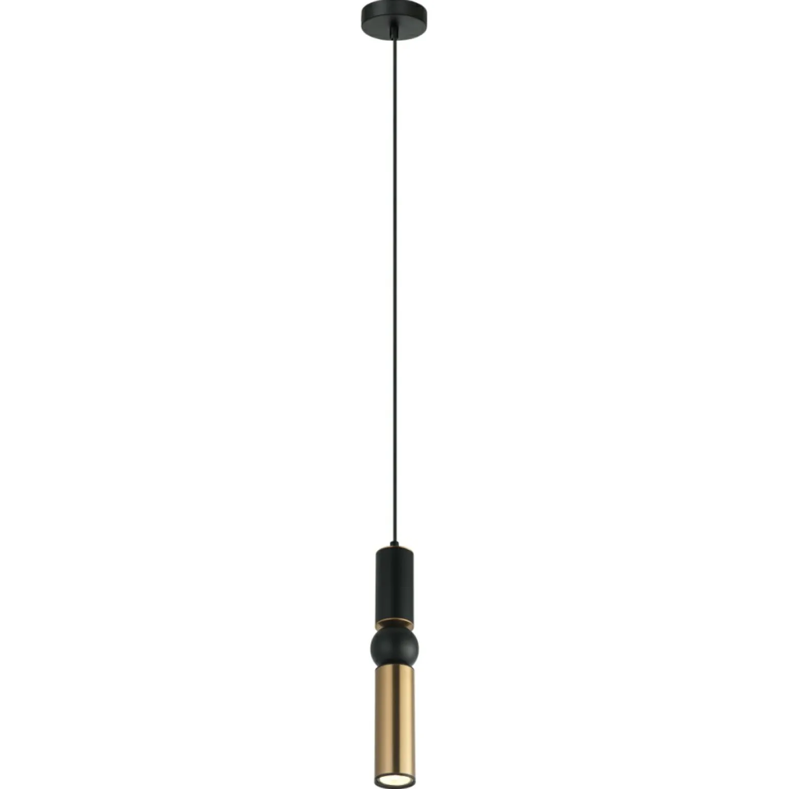 Cheap Wąska lampa wisząca tuba PND-14290-1-BRO-BK ISIDORA | Kaja Oświetlenie Żyrandole Nowoczesne