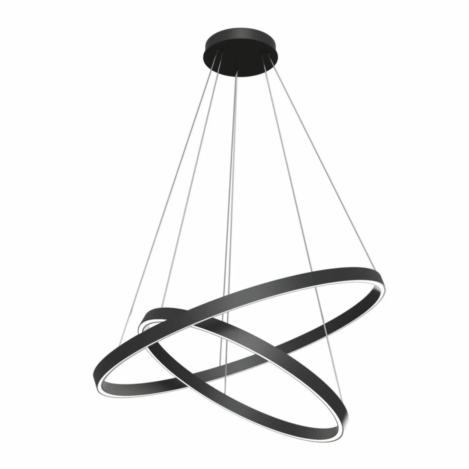 Best Sale Żyrandol dwie obręcze LED do salonu MOD058PL-L74B4K RIM | Kaja Żyrandole Nowoczesne