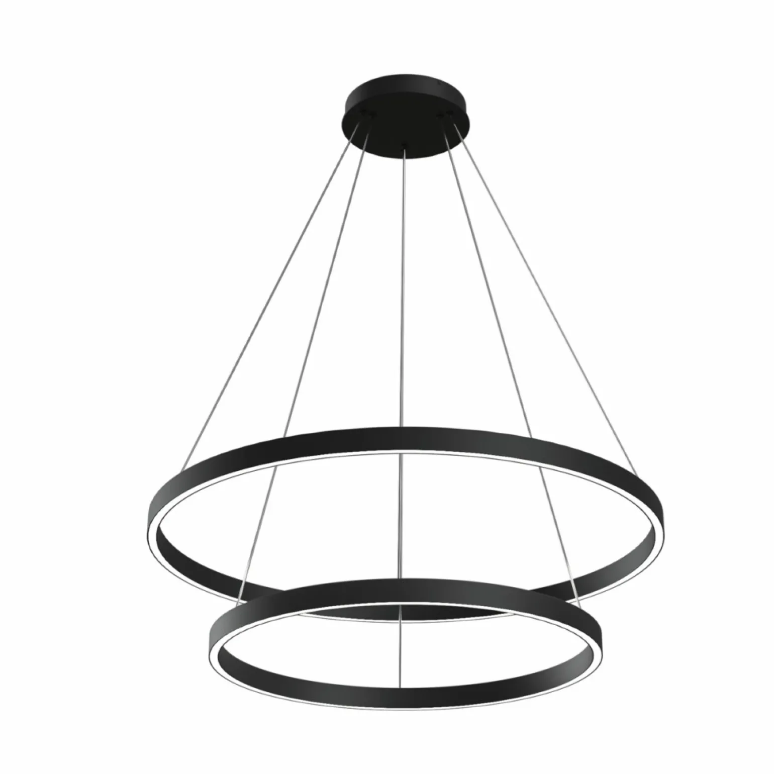 Best Sale Żyrandol dwie obręcze LED do salonu MOD058PL-L74B4K RIM | Kaja Żyrandole Nowoczesne