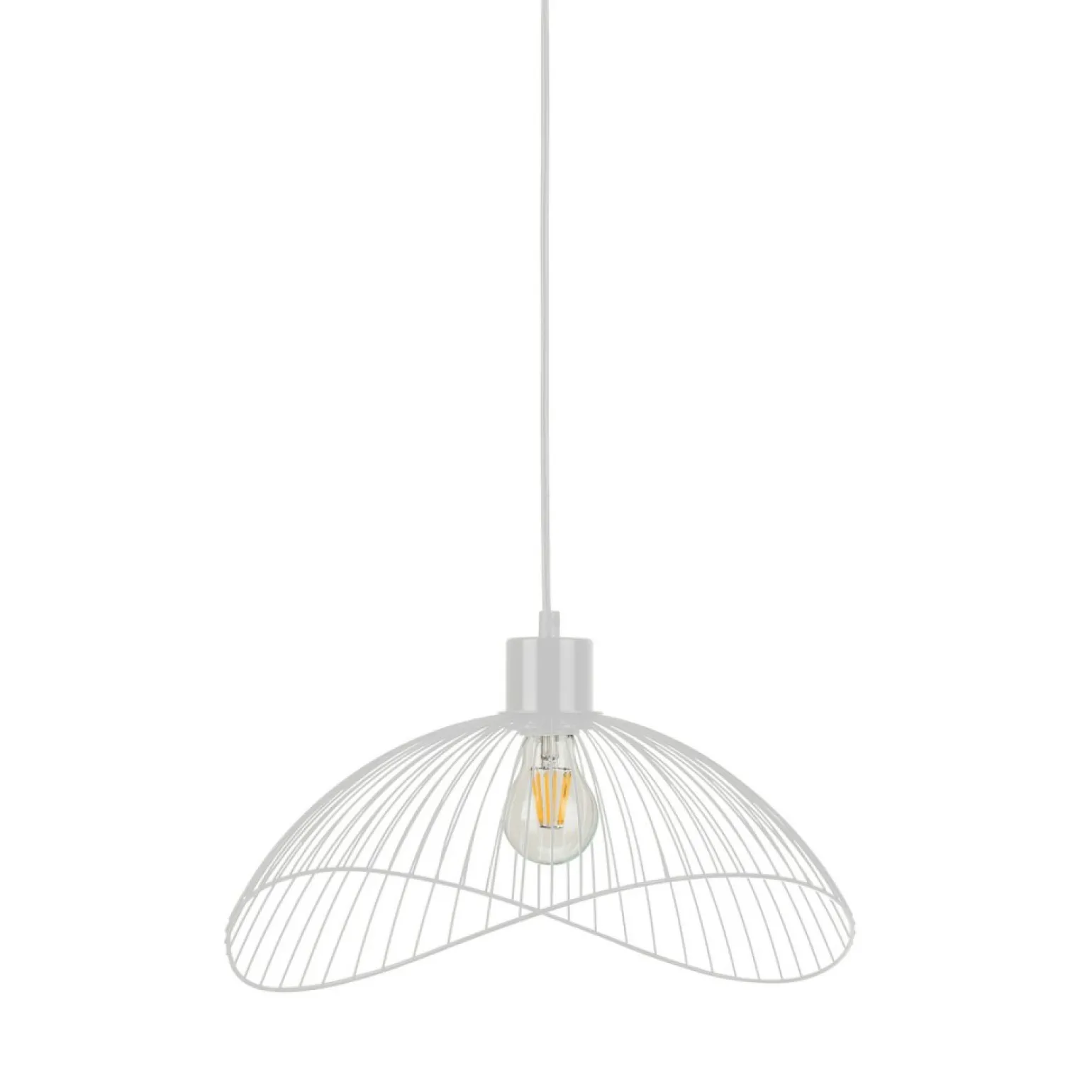 Fashion Żyrandol z drucianym kloszem ⌀40cm PND-1702-1-M-W NUNEZ | Kaja Żyrandole Nowoczesne