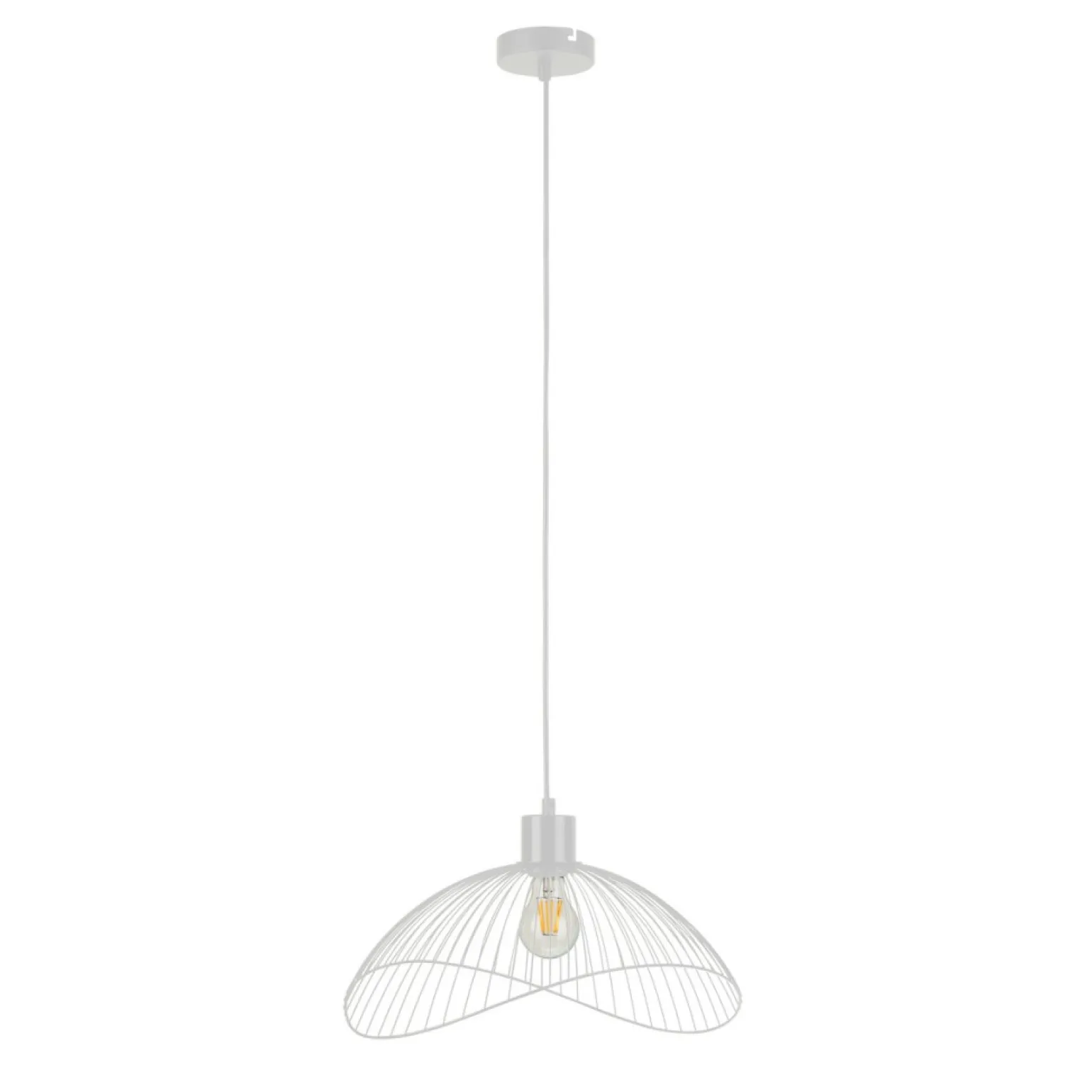 Fashion Żyrandol z drucianym kloszem ⌀40cm PND-1702-1-M-W NUNEZ | Kaja Żyrandole Nowoczesne
