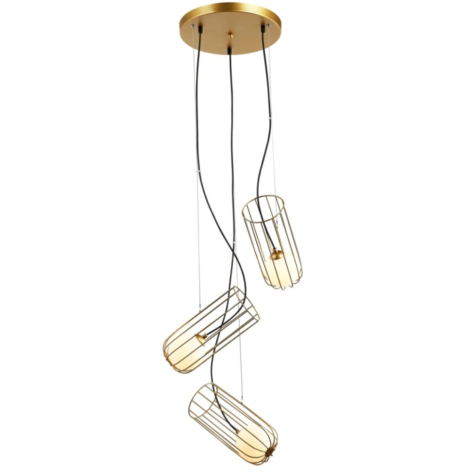 Shop Żyrandol z drucianymi koszykami MDM-3941/3 GD COCO | Kaja Oświetlenie Żyrandole Nowoczesne