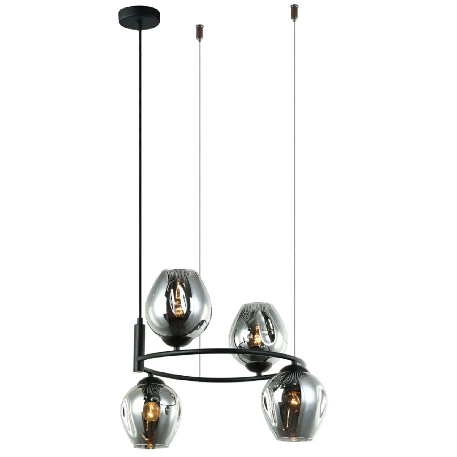 Cheap Żyrandol z dymionymi kloszami MDM-4045-4 BK+SG ROXANE | Kaja Żyrandole Nowoczesne