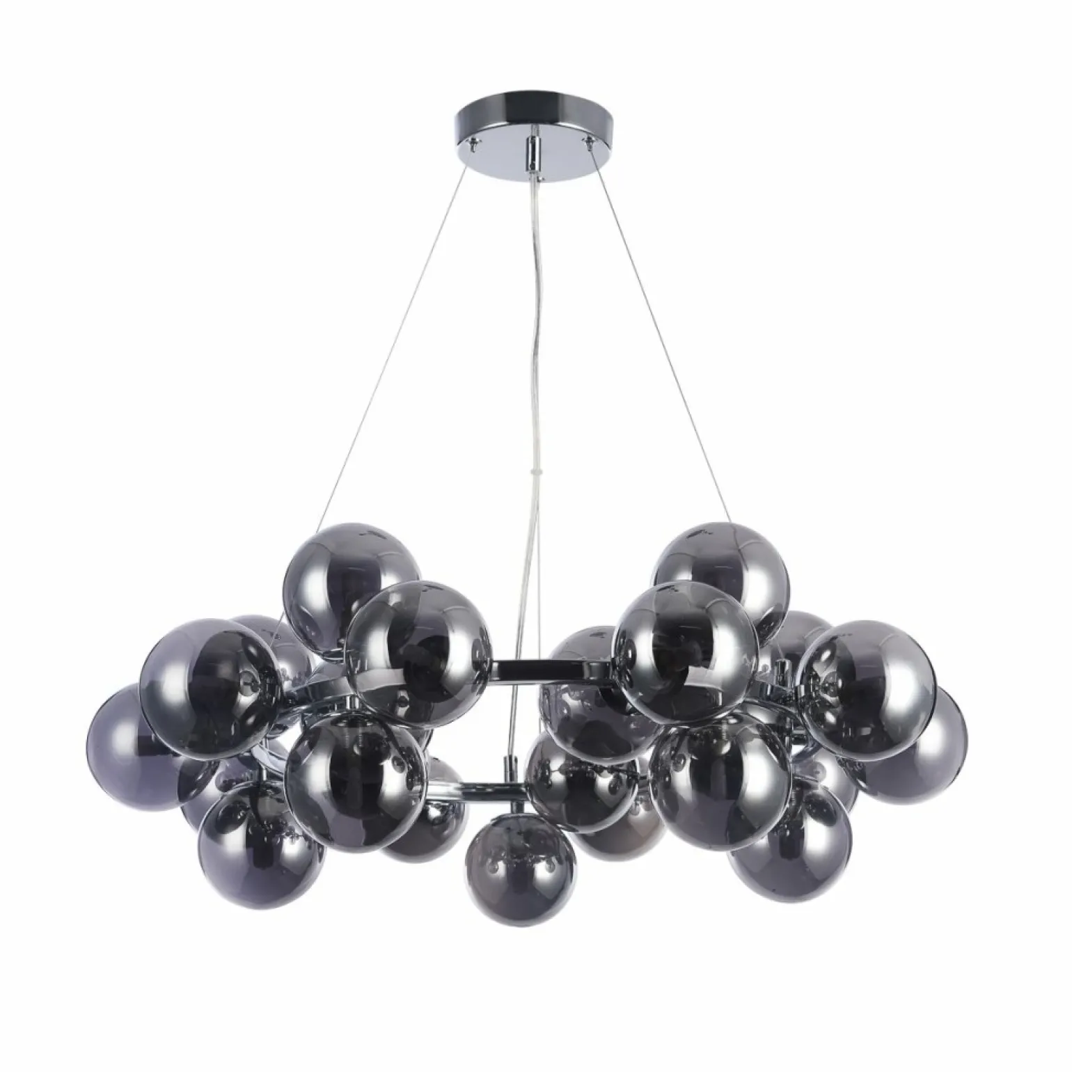 Cheap Żyrandol z szarymi kloszami PND-5252-25-CH+SMK CABELLA | Kaja Żyrandole Nowoczesne