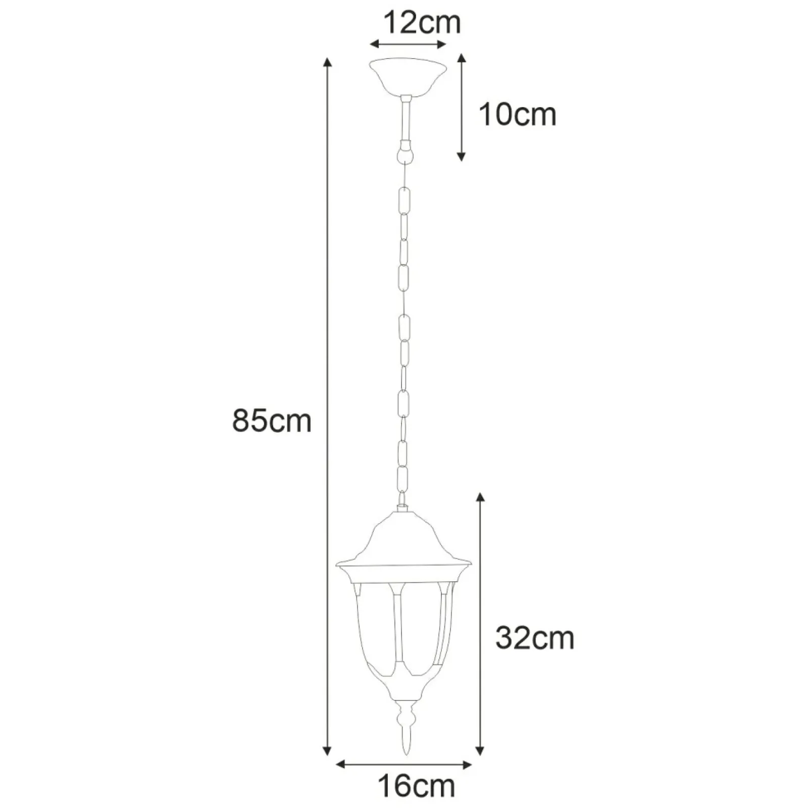 Sklep Kaja Zewnętrzny lampion wiszący na łańcuchu K-5007H/N VASCO | Kaja* Lampy Ogrodowe Wiszące