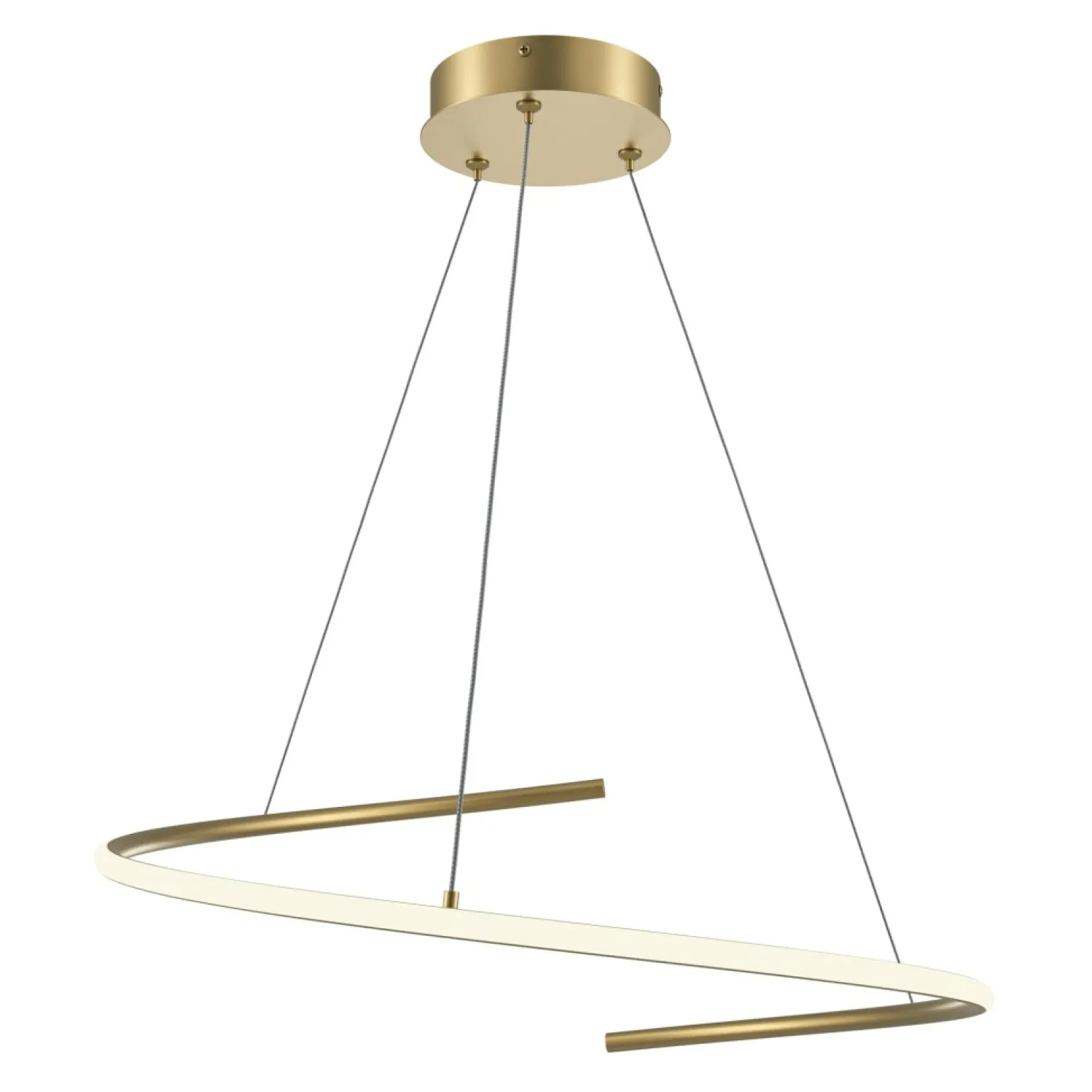 Online Złota lampa ledowa, kształt wstążki MOD242PL-L33BSK z serii CURVE Żyrandole Nowoczesne