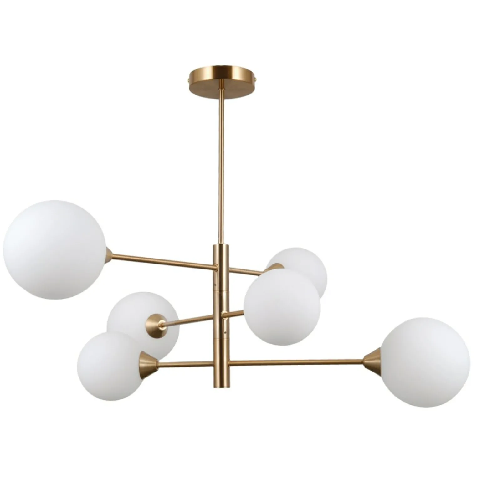 Flash Sale Złota lampa sufitowa, do salonu PND-55342-6-HB EVORA | Kaja Żyrandole Nowoczesne