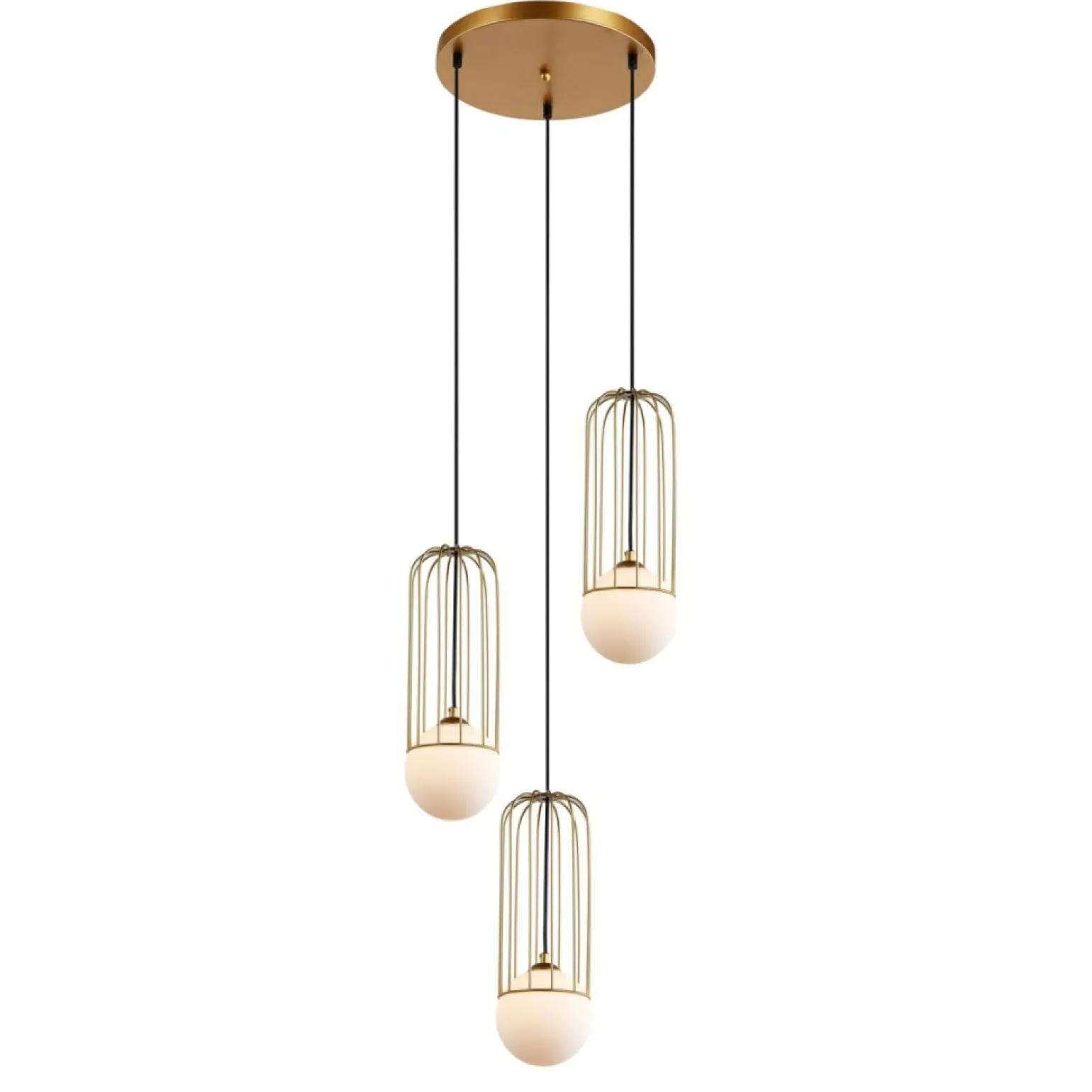 Online Złota lampa wisząca do salonu MDM-3938/3 GD SIMON | Kaja Oświetlenie Żyrandole Nowoczesne