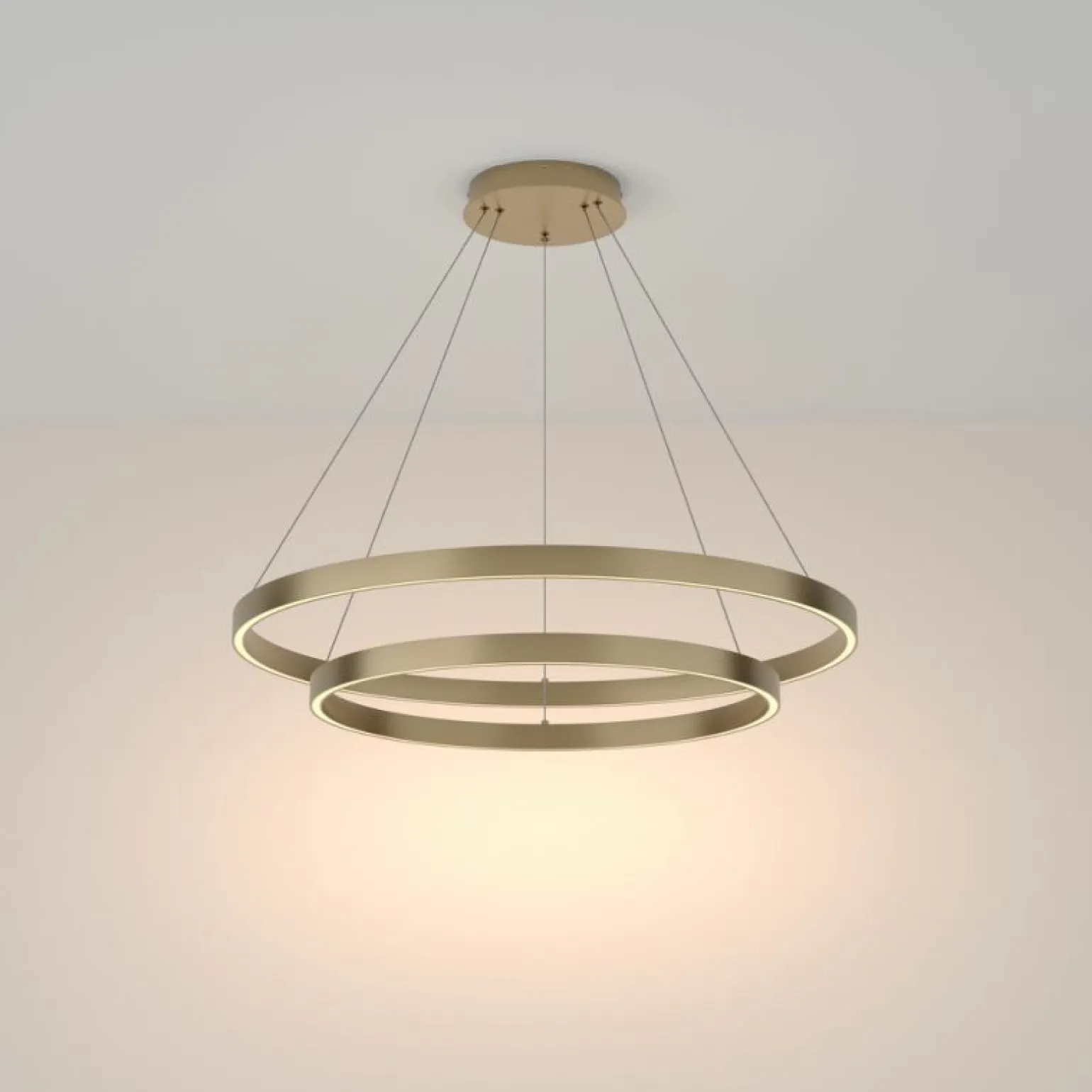Cheap Złota lampa wisząca, dwa okręgi LED 88W MOD058PL-L74BS3K z serii RIM Żyrandole Nowoczesne