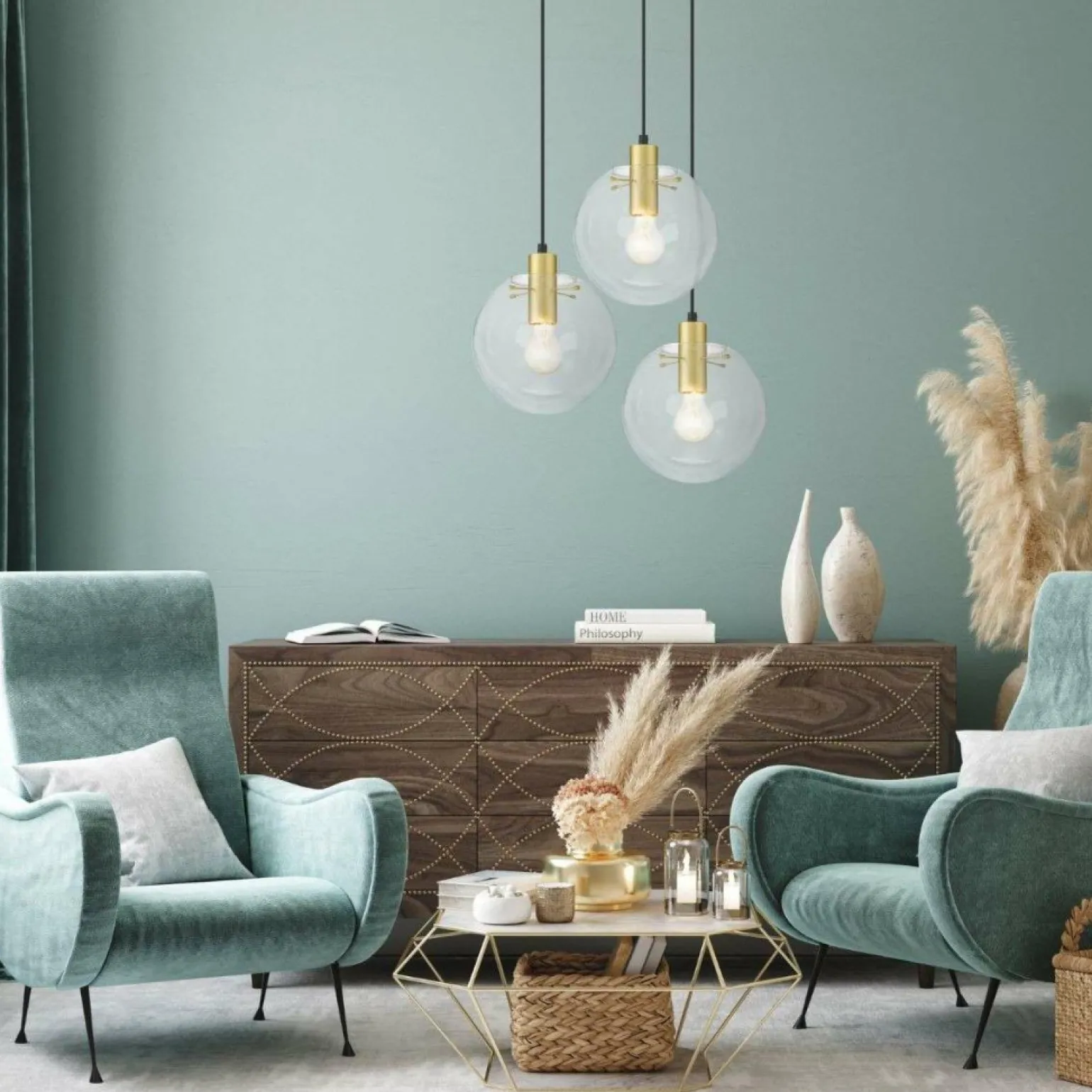 Best Sale Złota lampa wisząca kula ⌀30cm LP-004/1P L GD PUERTO | Kaja Żyrandole Nowoczesne