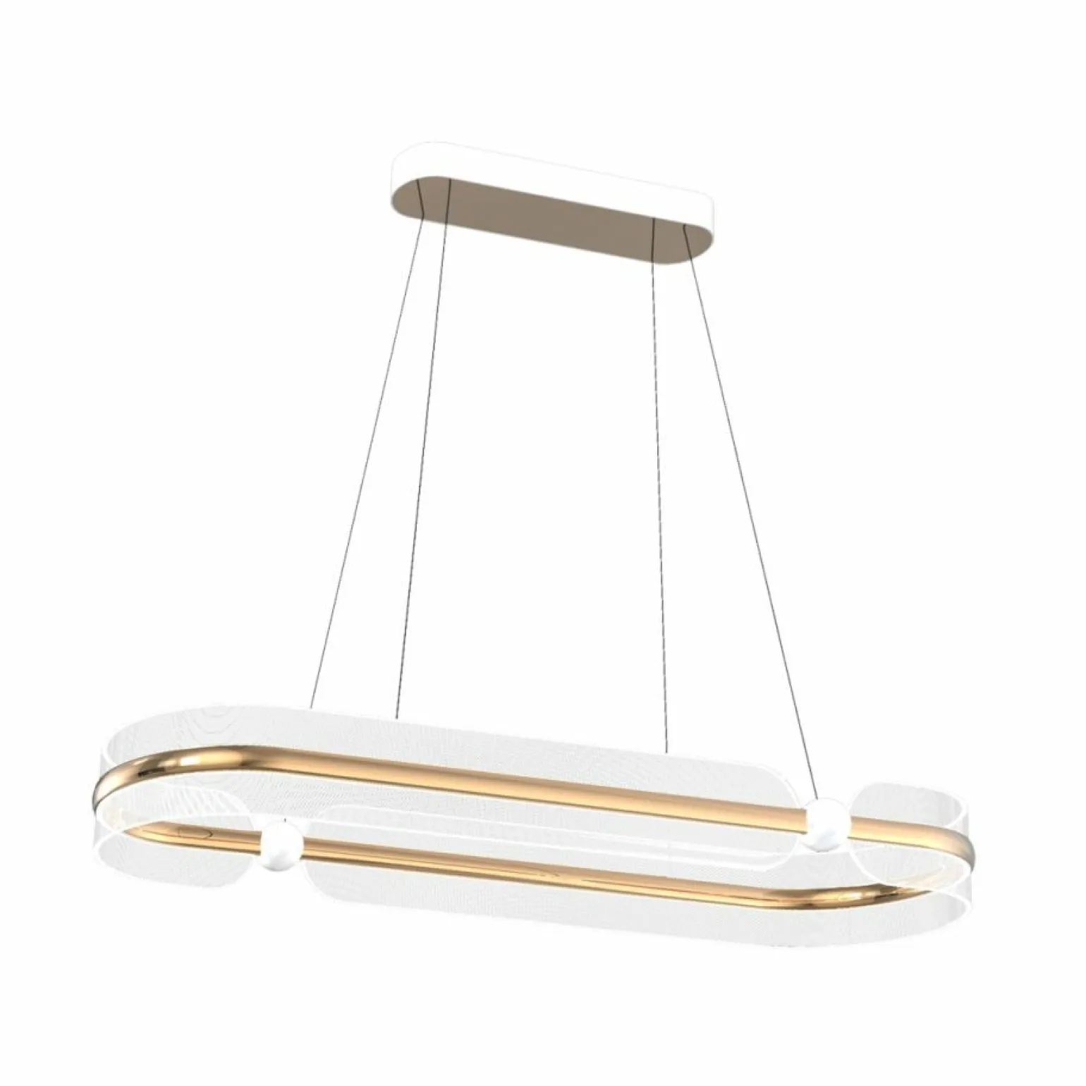 Online Złota lampa wisząca LED nad stół PND-63728-56W-3K-GD SOPLA | Kaja Żyrandole Nowoczesne