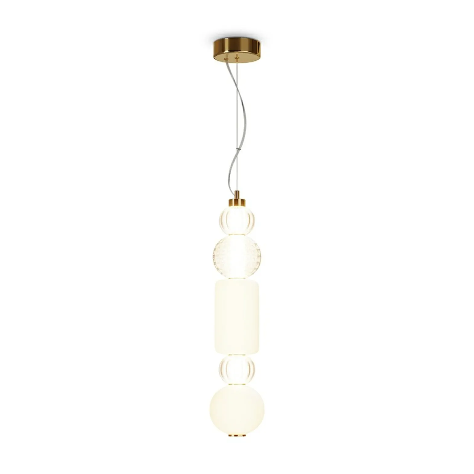New Złota lampa wisząca, ledowa, o mocy 35W P069PL-L35G3K1 z serii COLLAR Żyrandole Nowoczesne