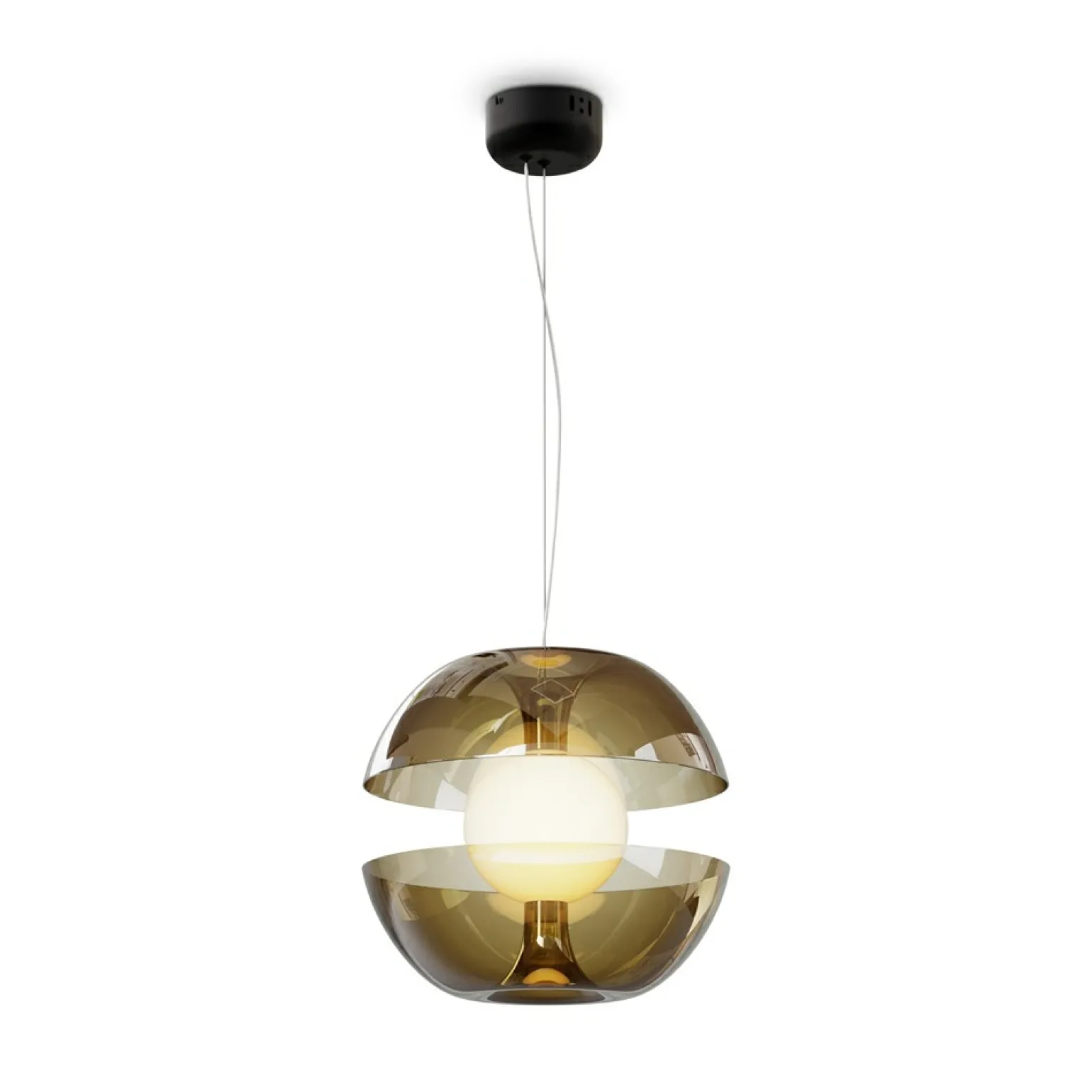 Discount Złota lampa wisząca, szklany klosz MOD322PL-L6G3K z serii REBEL Żyrandole Nowoczesne