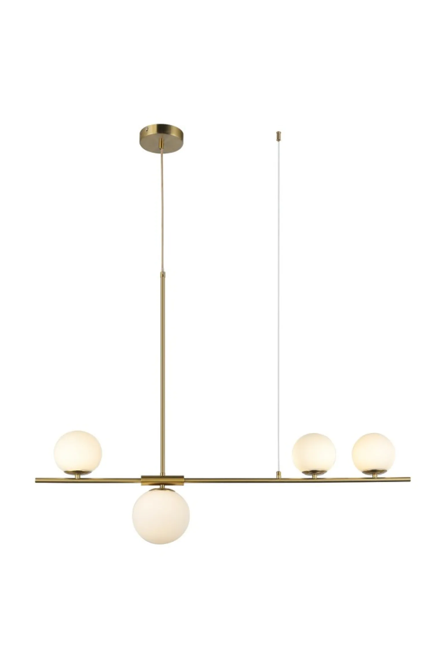 Sale Złota lampa wisząca z białymi kloszami AZ4419 SANTANDER | Kaja Żyrandole Nowoczesne