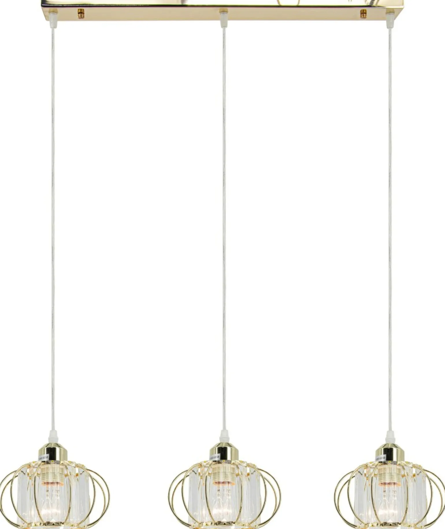 Sale Złota lampa wisząca z kryształkami 8221/3 TR z serii AC Żyrandole Nowoczesne