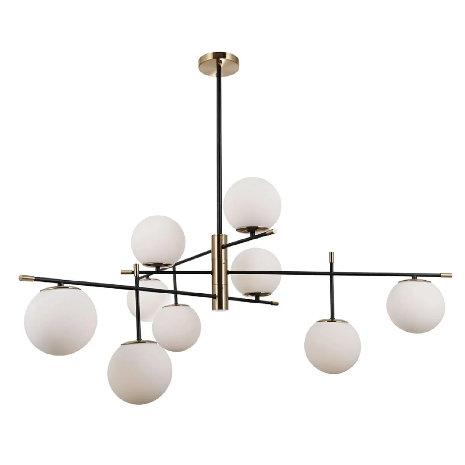 Outlet Złota lampa z okrągłymi kloszami PND-43660-9 STELIA | Kaja Oświetlenie Żyrandole Nowoczesne