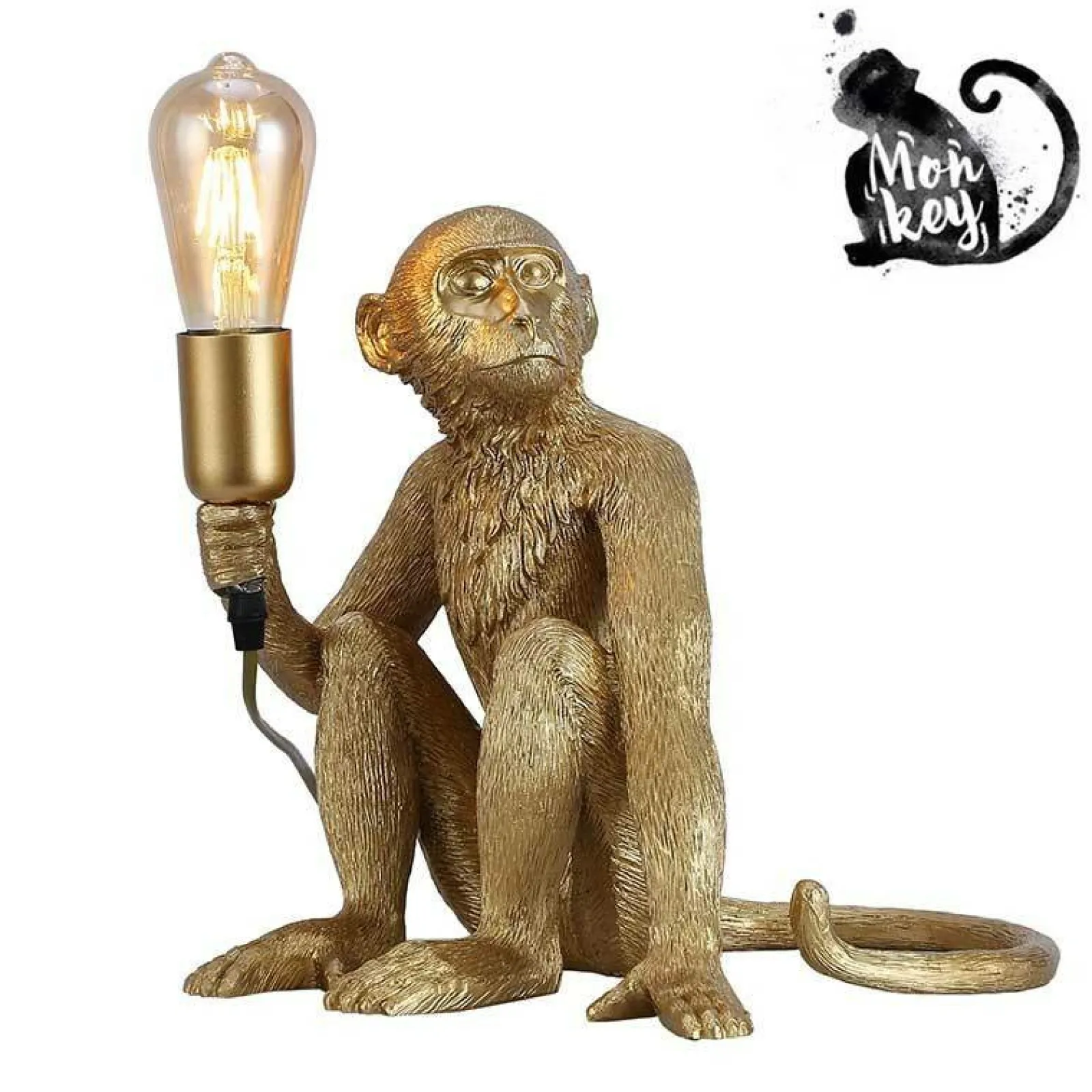 Sklep Kaja Złota, modernistyczna lampka nocna ABR-KARD4-G MONKEY | Kaja* Nowoczesne Lampki Stołowe