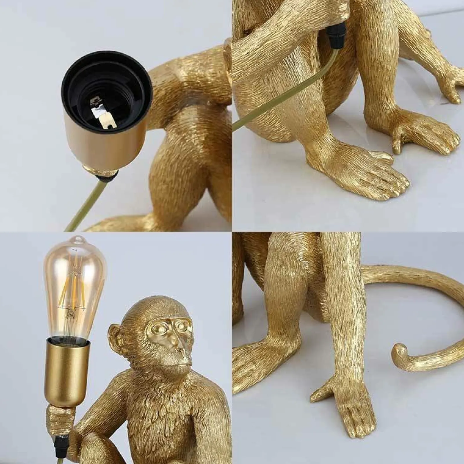 Sklep Kaja Złota, modernistyczna lampka nocna ABR-KARD4-G MONKEY | Kaja* Nowoczesne Lampki Stołowe