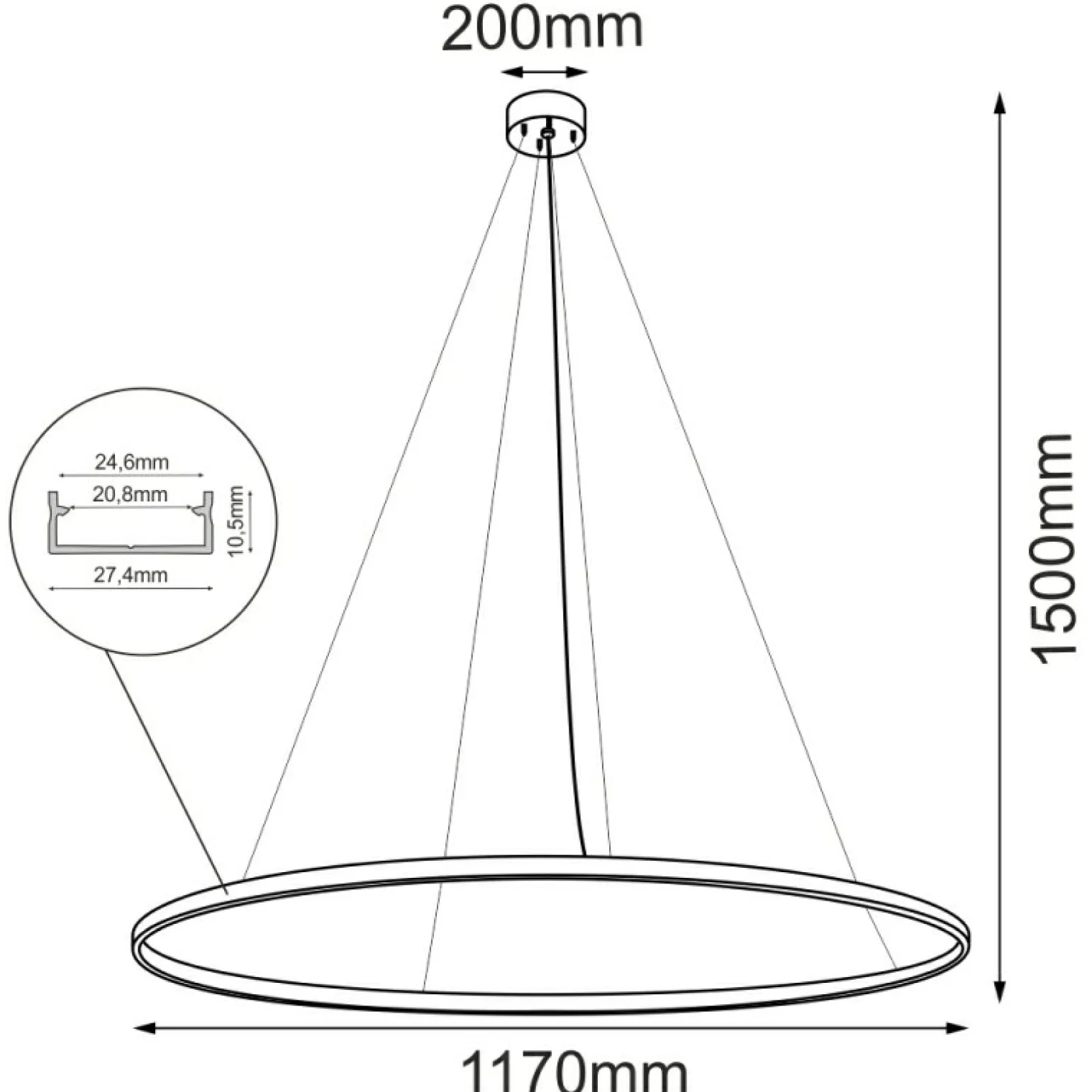 Sale Złota obręcz LED do salonu ⌀117cm 4000K ANT 5345 z serii AGA Żyrandole Nowoczesne