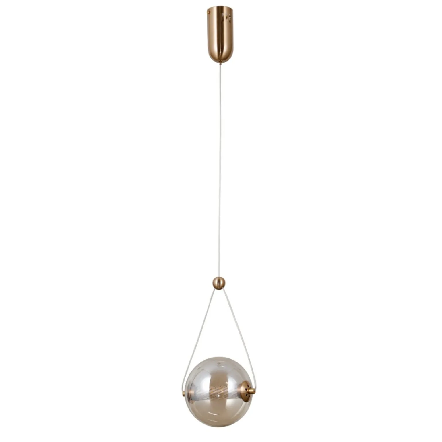 Discount Złoto-bursztynowa lampa, kula PND-34361-S-HBR-AMB z serii RASTIA Żyrandole Nowoczesne