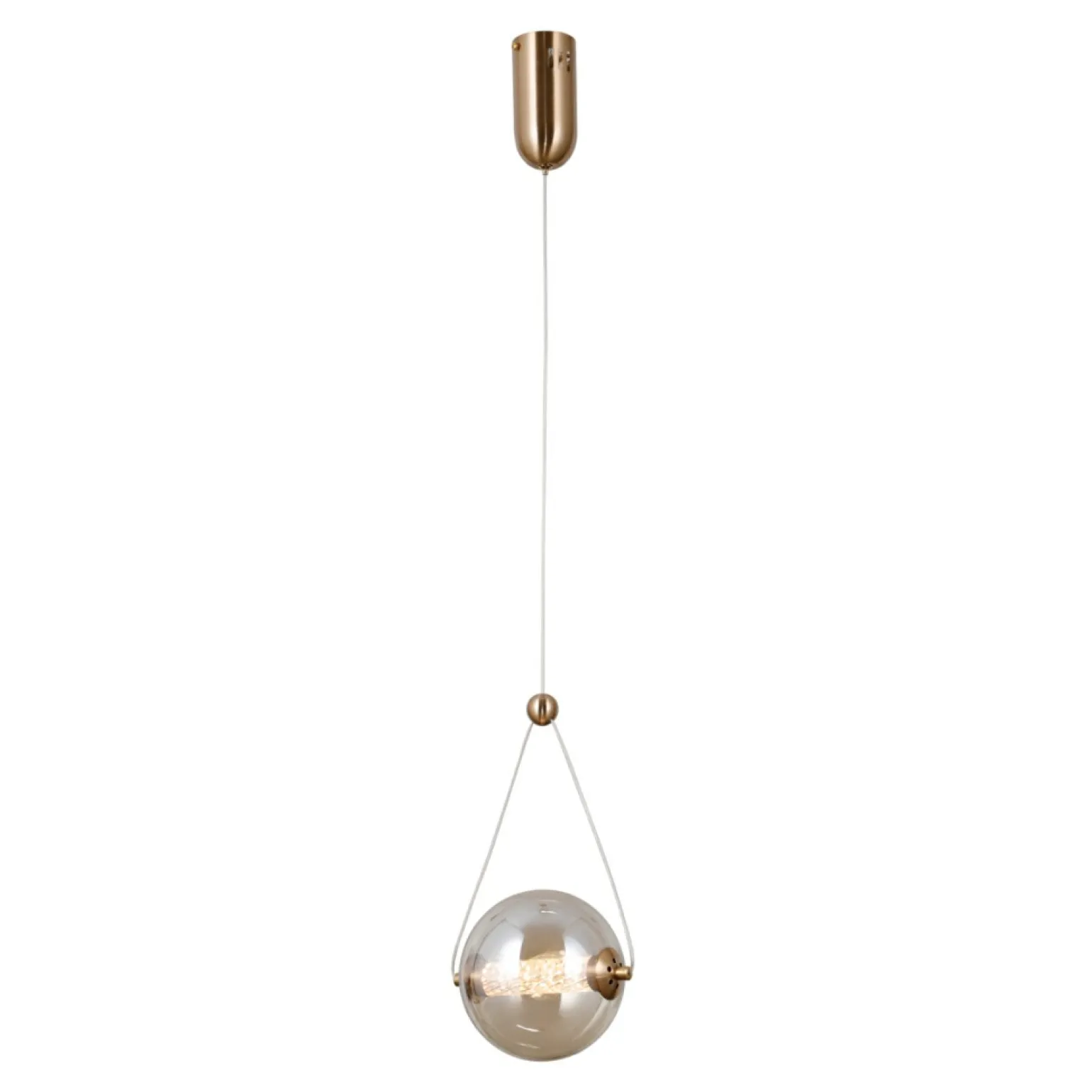 Discount Złoto-bursztynowa lampa, kula PND-34361-S-HBR-AMB z serii RASTIA Żyrandole Nowoczesne