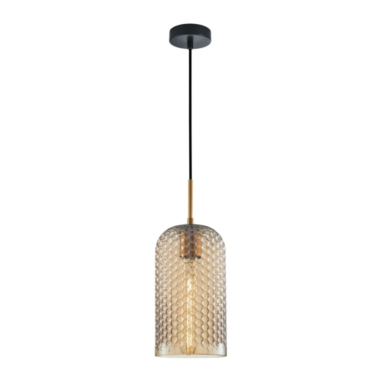 Online Złoto-bursztynowa lampa wisząca PND-25205-1S-BK-AMB z serii RENTI Żyrandole Nowoczesne